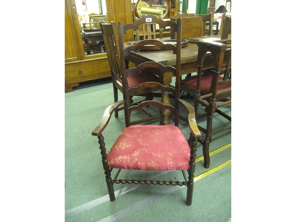 Appraisal: Country style ladderback armchair