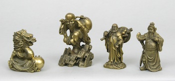 Appraisal: A lot of Four Chinese Bronze Figures ca th Century