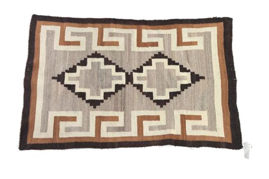 Appraisal: WEAVING Navajo th century wool Stepped diamond design on grey