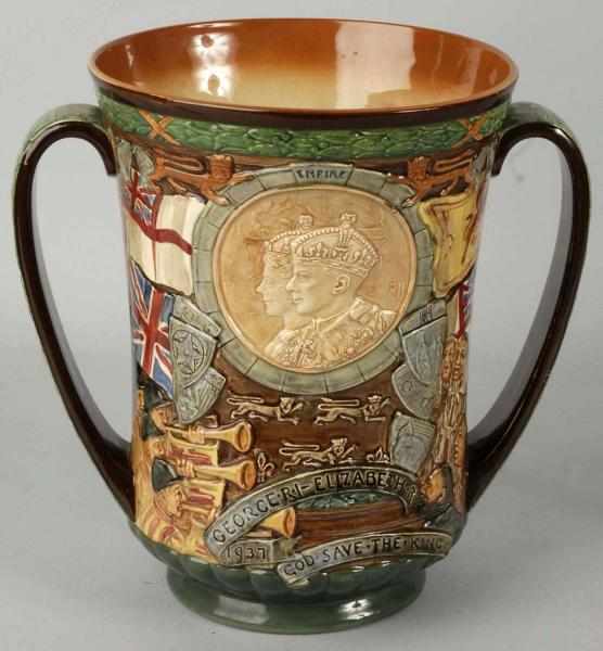 Appraisal: Royal Doulton Loving Cup Description Commemorating the coronation of George