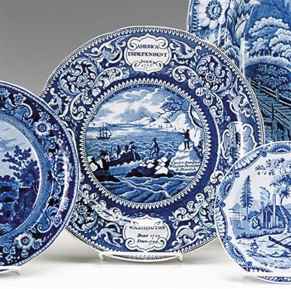 Appraisal: Historical blue transferware plate enoch wood and sons burslem -