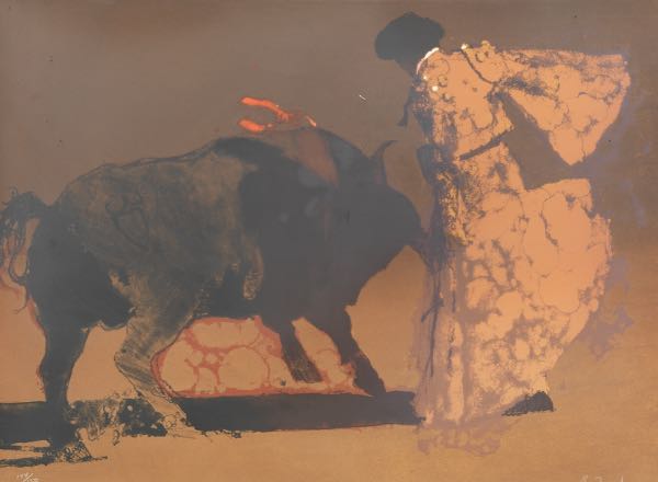 Appraisal: BERNIE FUCHS AMERICAN - x image size Bullfighter Limited edition