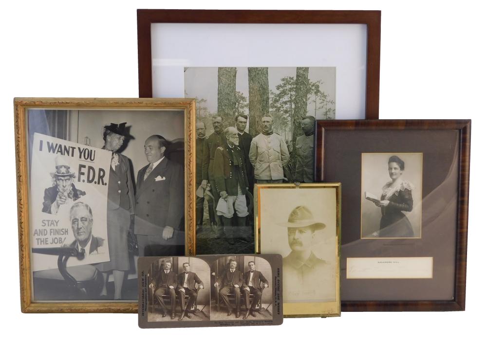 Appraisal: EPHEMERA Roosevelt photos mostly framed five pieces including Edith Kermit