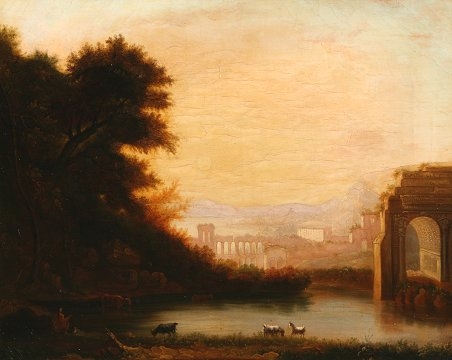 Appraisal: EARLY ITALIANATE LANDSCAPE PAINTING AFTER CLAUDE LORRAIN OIL C ''