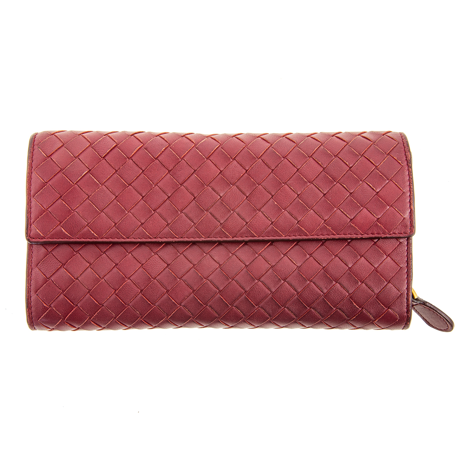 Appraisal: A BOTTEGA VENETA CONTINENTAL WALLET A burgundy Intrecciato leather Bottega