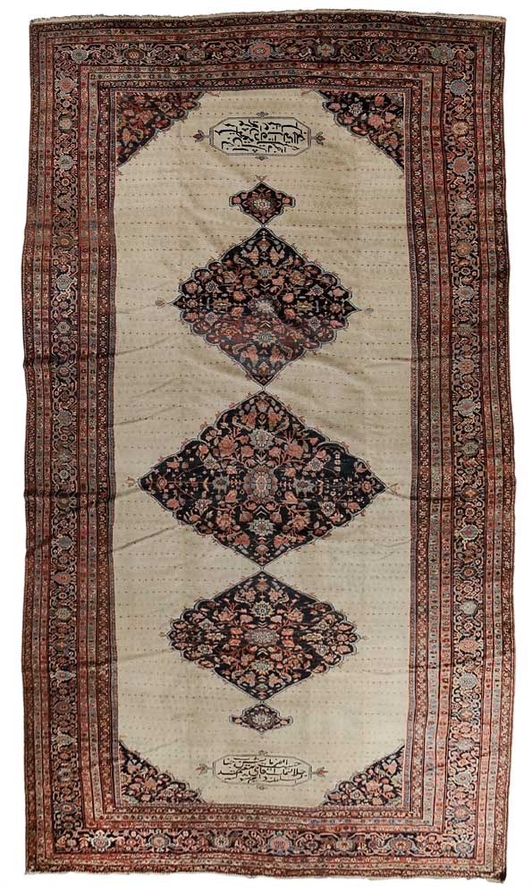 Appraisal: Inscribed Ferahan Carpet Persian late th early th century three