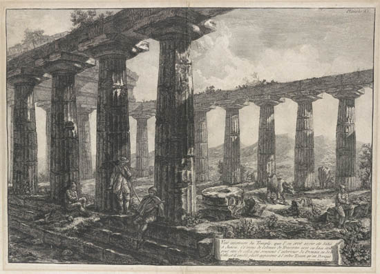 Appraisal: GIOVANNI B PIRANESI and FRANCESCO PIRANESI Vue interieure du Temple