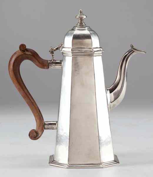 Appraisal: Italian Silver Coffee Potby Aurelino Visisnoni of Venice silver mid