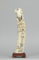 Appraisal: Carved Ivory Statue Chinese circa th Century Large statue of