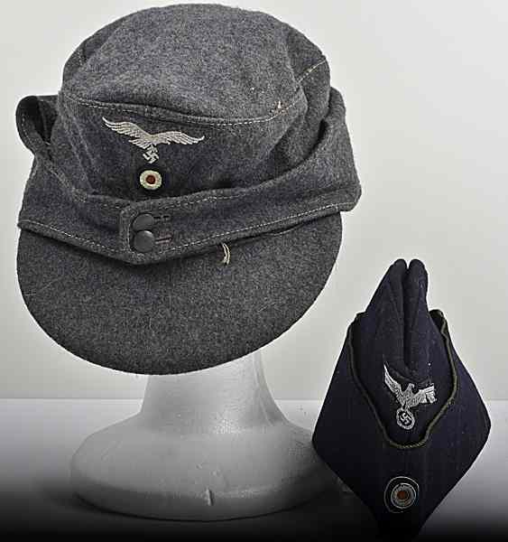 Appraisal: German WWII Luftwaffe M- Cap and Naval Officer's Side Cap