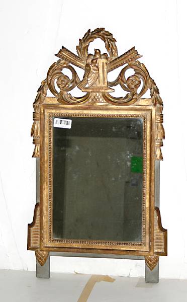 Appraisal: A Louis XVI style parcel gilt mirror height in width