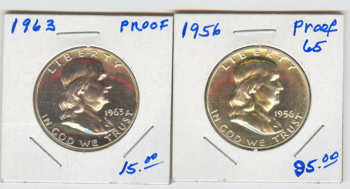 Appraisal: U S FRANKLIN HALF DOLLARS Estate grades not ours your