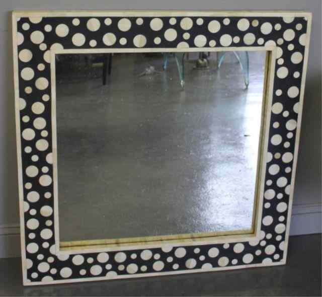 Appraisal: Bone Mirror with Circular Decorations From a Queens NY location