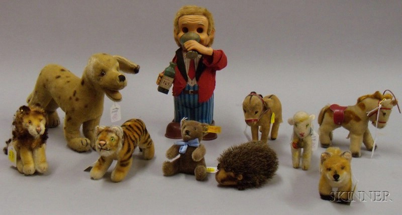 Appraisal: Nine Small and Miniature Steiff Animals and a Battery-Operated Charlie