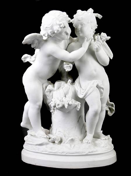 Appraisal: A Continental parian figural group height in