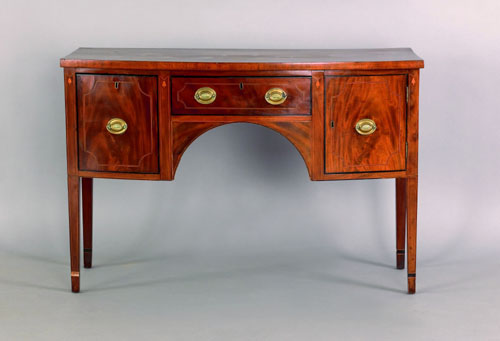 Appraisal: George III mahogany sideboard ca with square tapering legs and