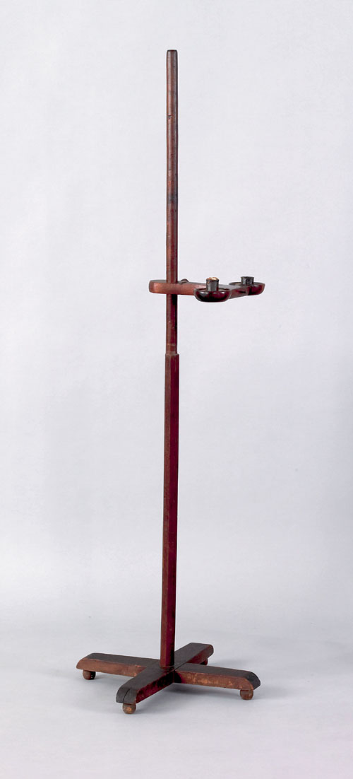 Appraisal: New England mahogany and cherry adjustable candlestand early th c