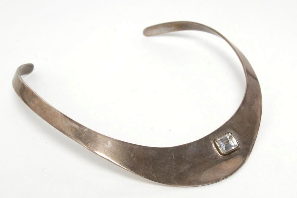 Appraisal: Mid-Century Modern Mexican Silver Torque Necklace Mid-Century Modern woman's sterling