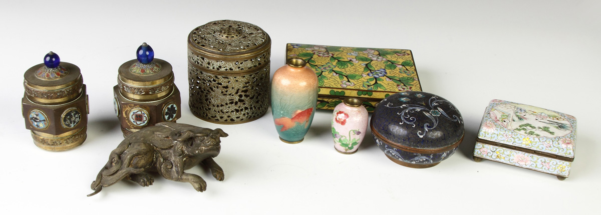 Appraisal: Group of Misc Asian Items Incl cloisonn brass etc