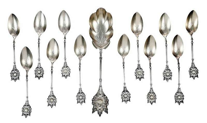 Appraisal: Sterling Fruit Spoon Set Pieces American late th century all