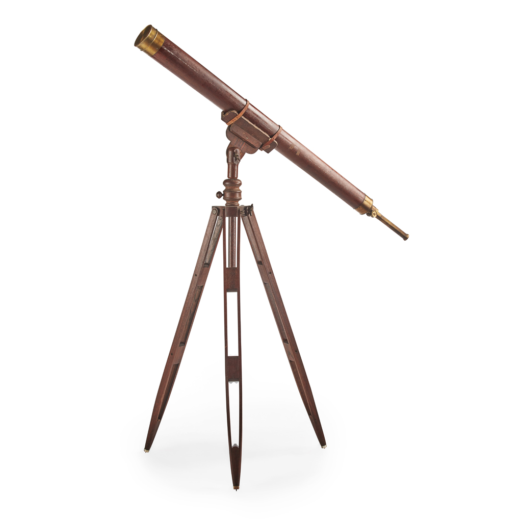 Appraisal: -INCH REFRACTING MAHOGANY TELESCOPE BY HENRY FITZ NEW YORK DATED