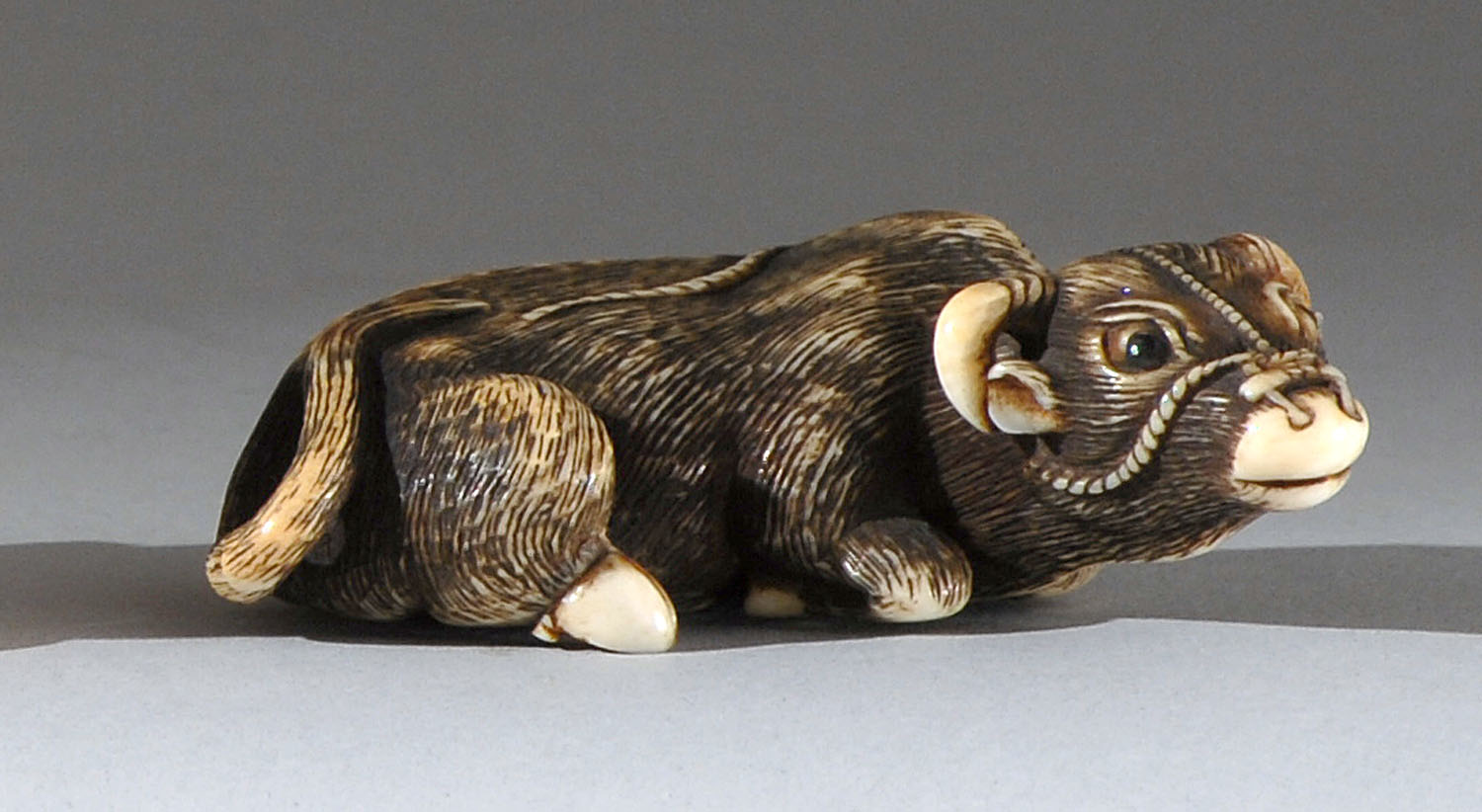 Appraisal: IVORY NETSUKE Kyoto StyleIn the form of a reclining water