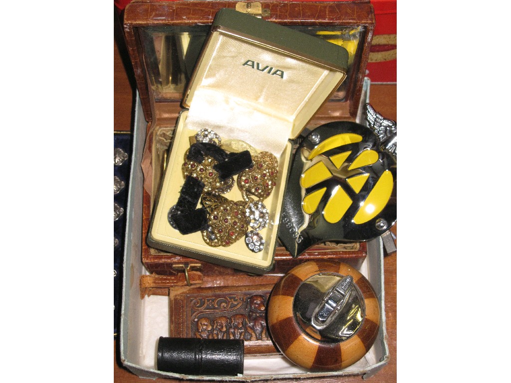 Appraisal: Box of costume jewellery AA badge etc