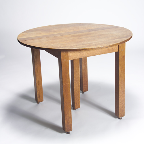 Appraisal: Quaint Art Furniture Co Syracuse attribution round oak extension table