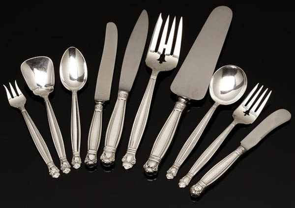 Appraisal: American Royal Danish style sterling flatware service American Royal Danish