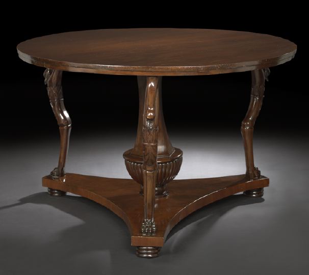 Appraisal: Empire-Style Mahogany Center Table late th century the circular top