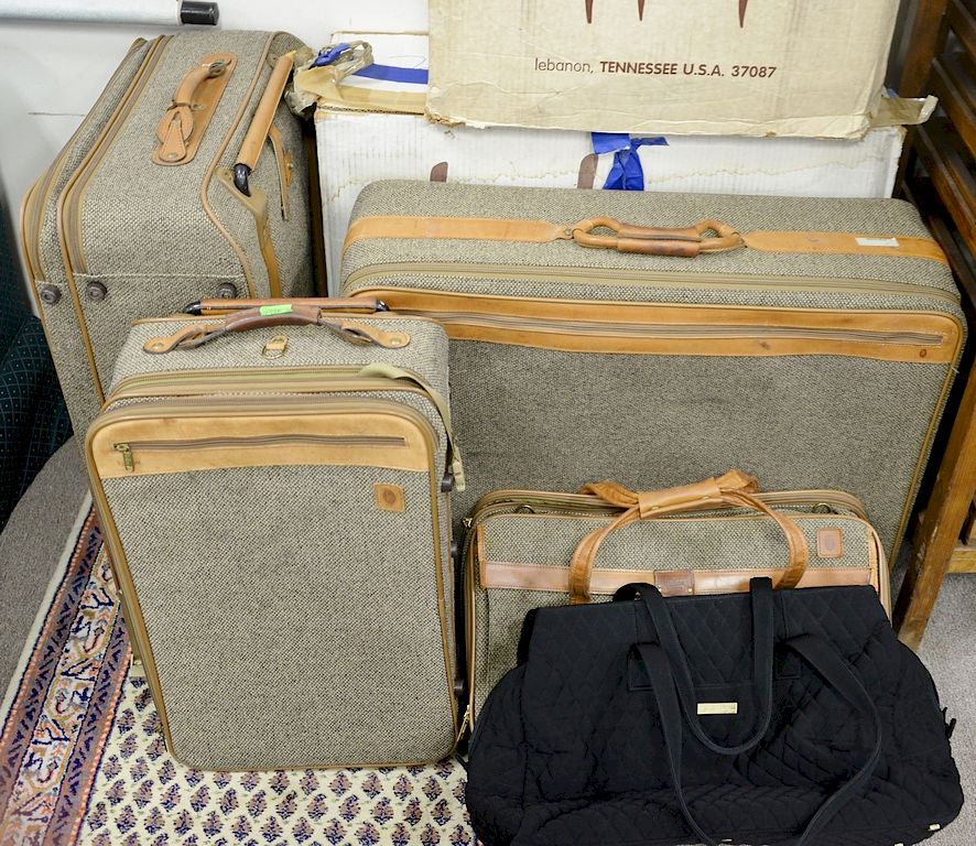 Appraisal: Five piece lot to include four piece Hartman luggage set