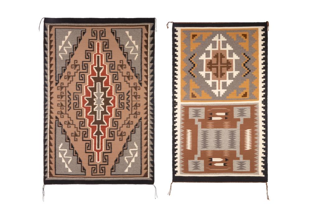 Appraisal: DIN NAVAJO PAIR OF TWO NAVAJO TEXTILES CA SDin Navajo