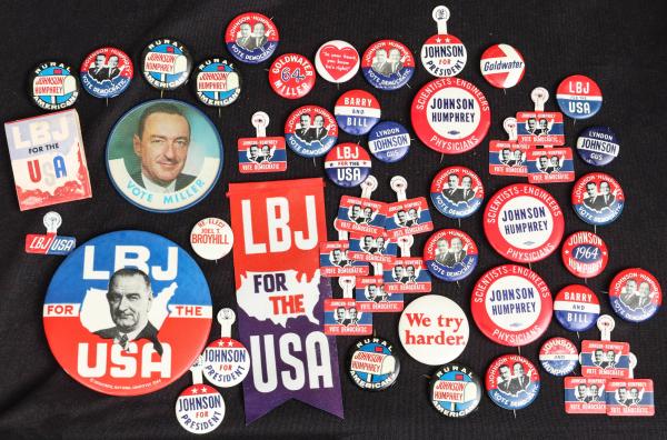 Appraisal: POLITICAL PINS FOR THE DEMOCRATIC TICKETThe entire collection as shown