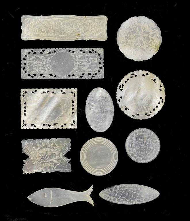 Appraisal: AN EXTENSIVE COLLECTION OF CHINESE MOTHER OF PEARL GAMING COUNTERS