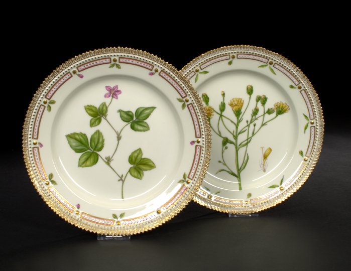 Appraisal: Pair of Royal Copenhagen Flora Danica Porcelain Dessert Plates one