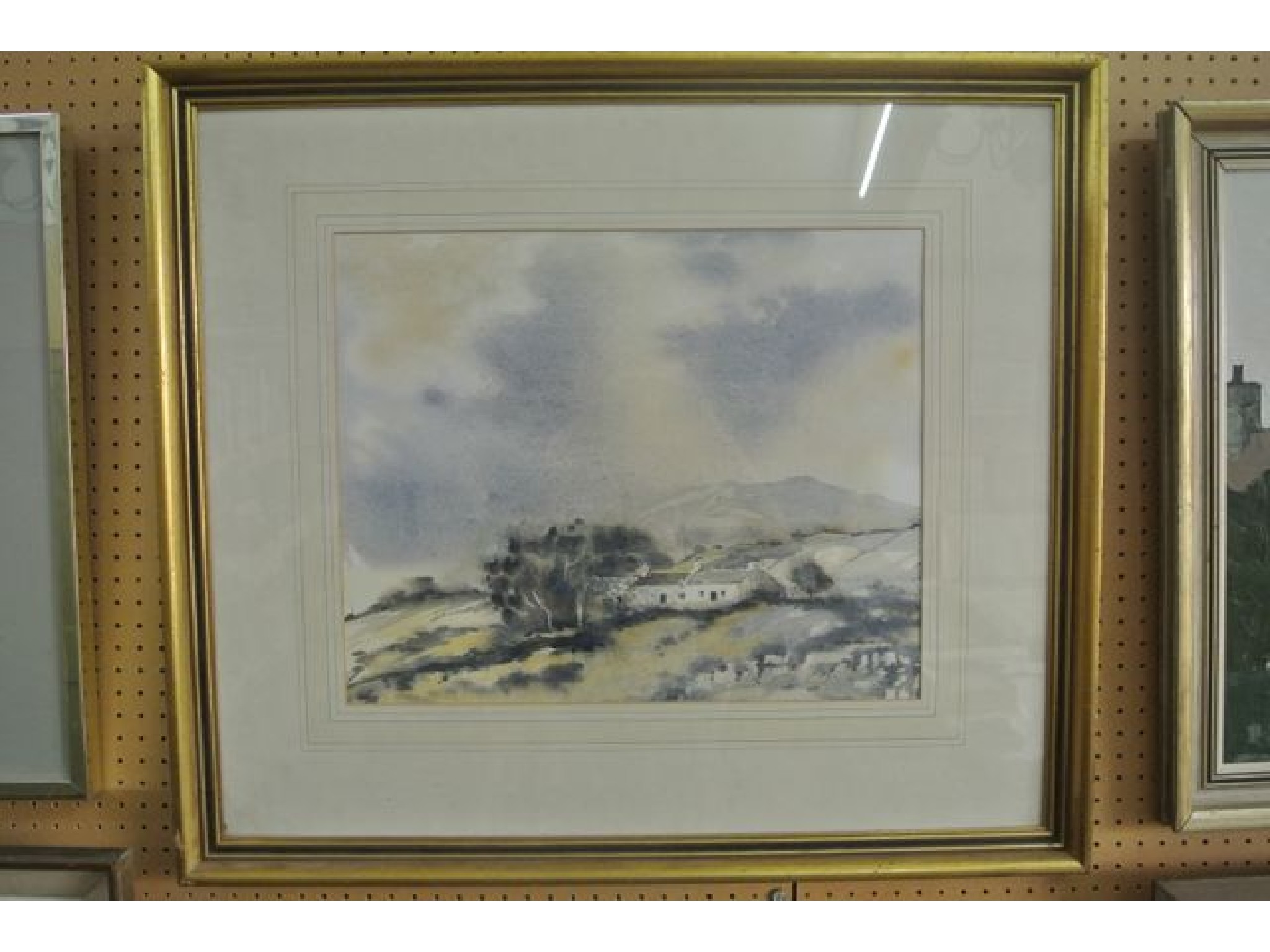 Appraisal: A watercolour of a Welsh landscape with cottages signed bottom