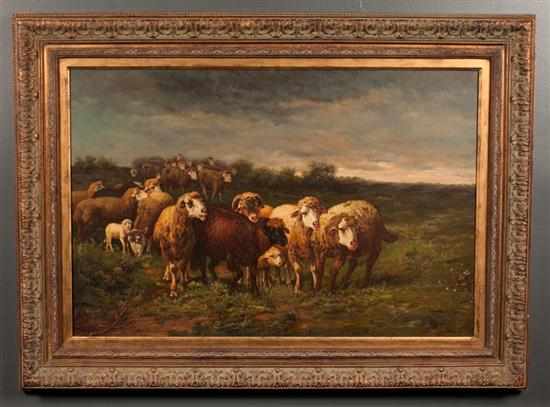 Appraisal: P Lemaire French th century Sheep in a Meadow oil