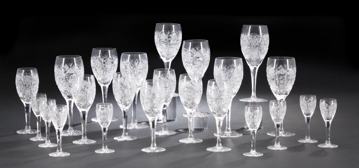 Appraisal: Fine Twenty-Three-Piece Brilliant-Cut Glass Partial Stemware Service for Eight Persons