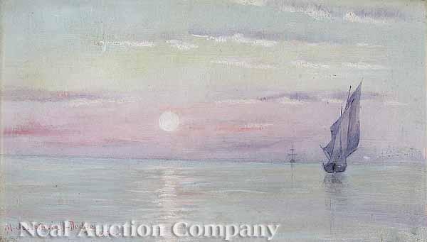 Appraisal: Mary de Leftwich Dodge American d Sunset Venice oil on