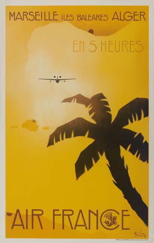 Appraisal: ALBERT SOLON - AIR FRANCE MARSEILLE -ILES BALEARES-ALGER EN HEURES