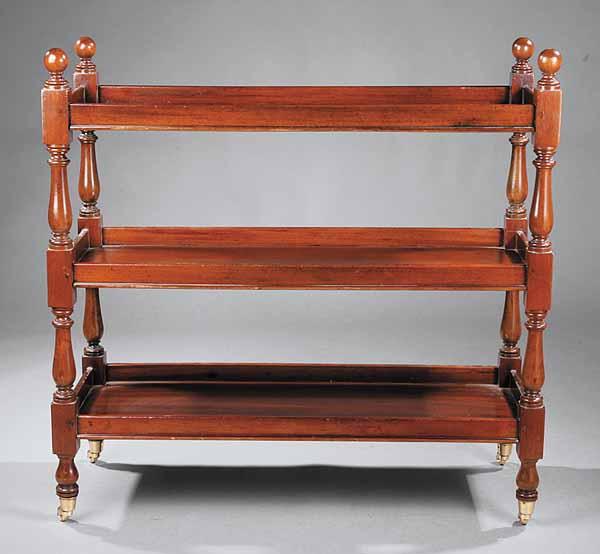 Appraisal: A William IV Mahogany Trolley c the turned uprights surmounted