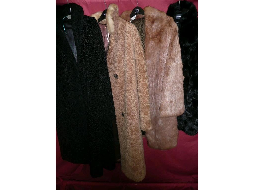 Appraisal: A group of ladies coats including fur astra fur -