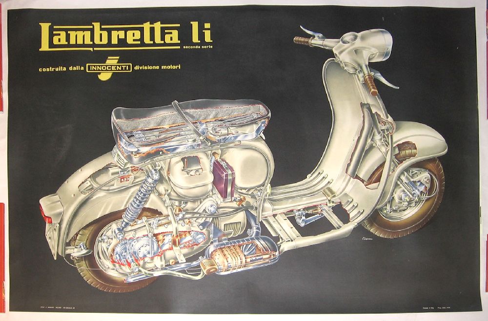 Appraisal: piece Color Lithographic Poster Lambretta li seconda serie Innocenti Milan