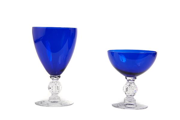 Appraisal: An assembled set of cobalt blue and clear glass stemware