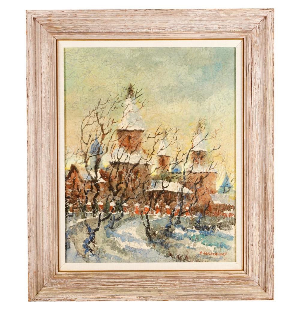 Appraisal: ANATOL KRASNYANSKY B RUSSIAN WINTERwatercolor signed lower right Provenance Dalzell