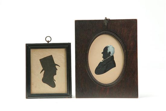 Appraisal: TWO SILHOUETTES American or English s Hollow cut portrait of