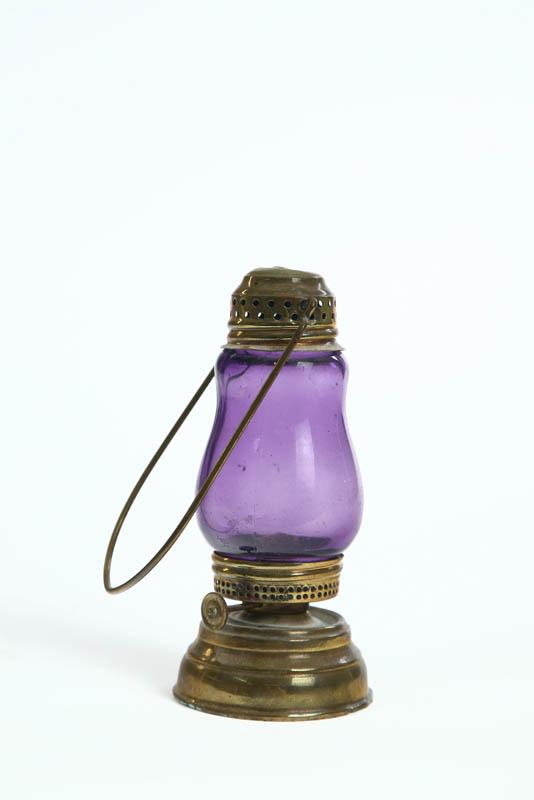 Appraisal: SKATER'S LANTERN Brass with an amethyst globe h