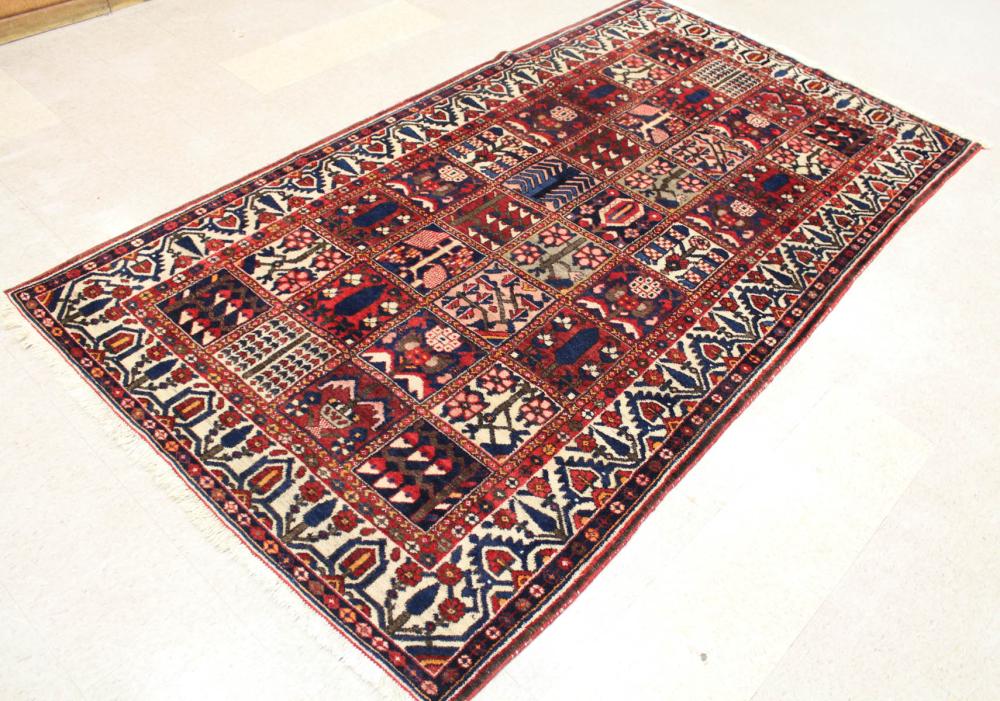 Appraisal: PERSIAN BAKHTIARI CARPET garden panel design Khesti hand knotted wool