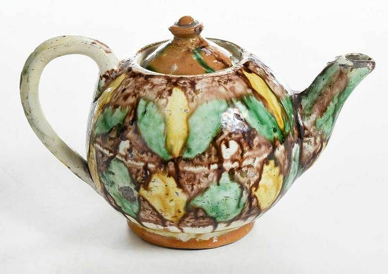 Appraisal: Whieldon Type Tortoiseshell Earthenware Teapot British possibly late th century