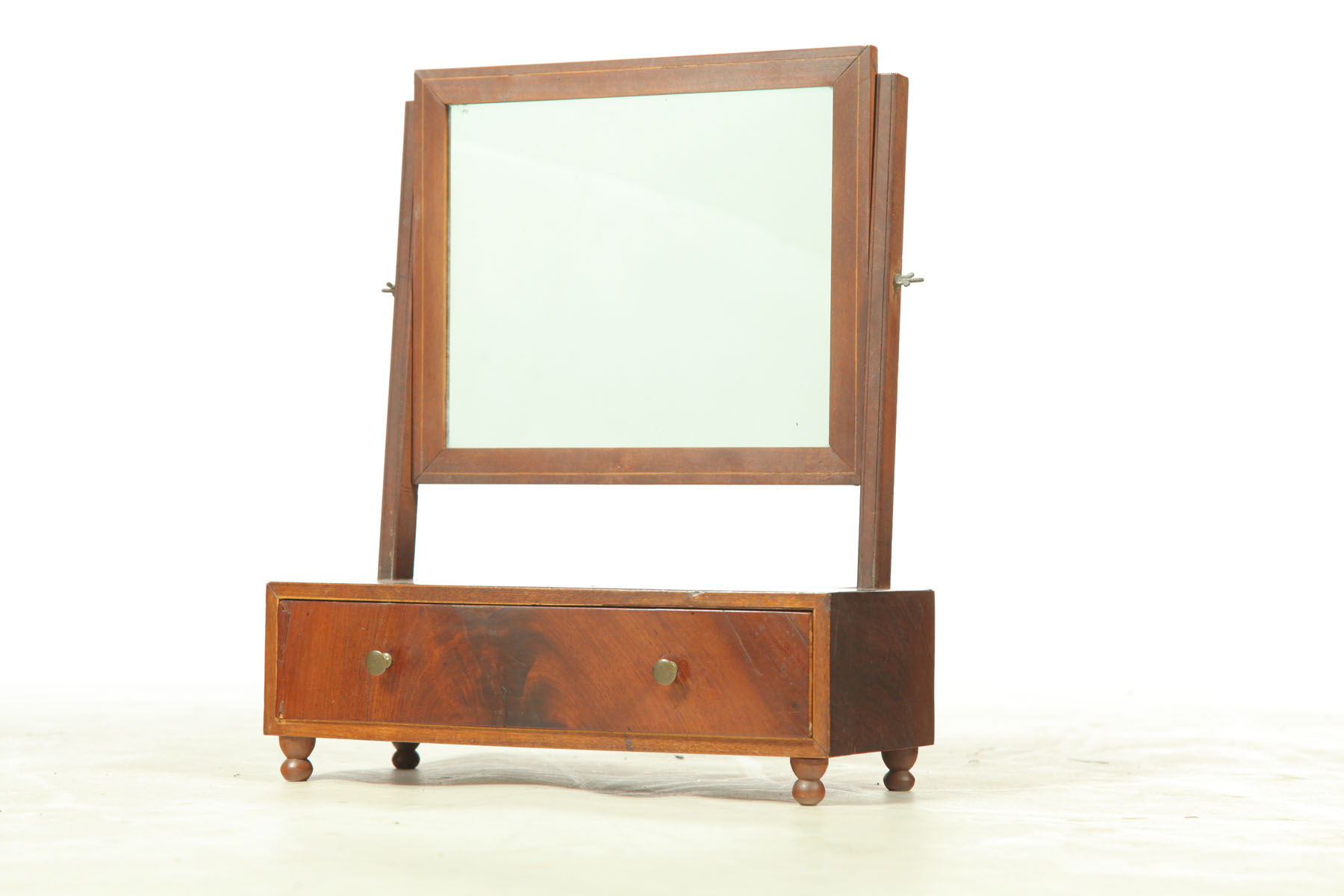 Appraisal: FEDERAL SHAVING MIRROR New England early th century mahogany and